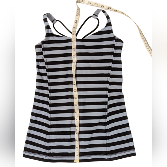 Lululemon Free To Be Tank Sea Stripe Polar Haze Black / Black Built-In Bra - Picture 10 of 11